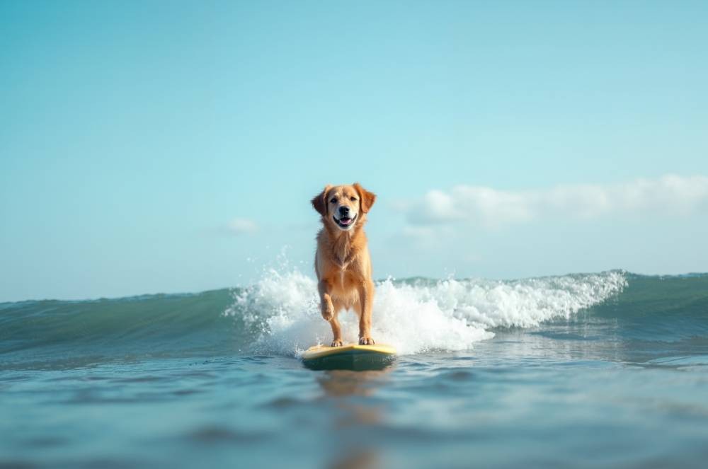 Cães surfistas disputam campeonato para pets nos Estados Unidos
